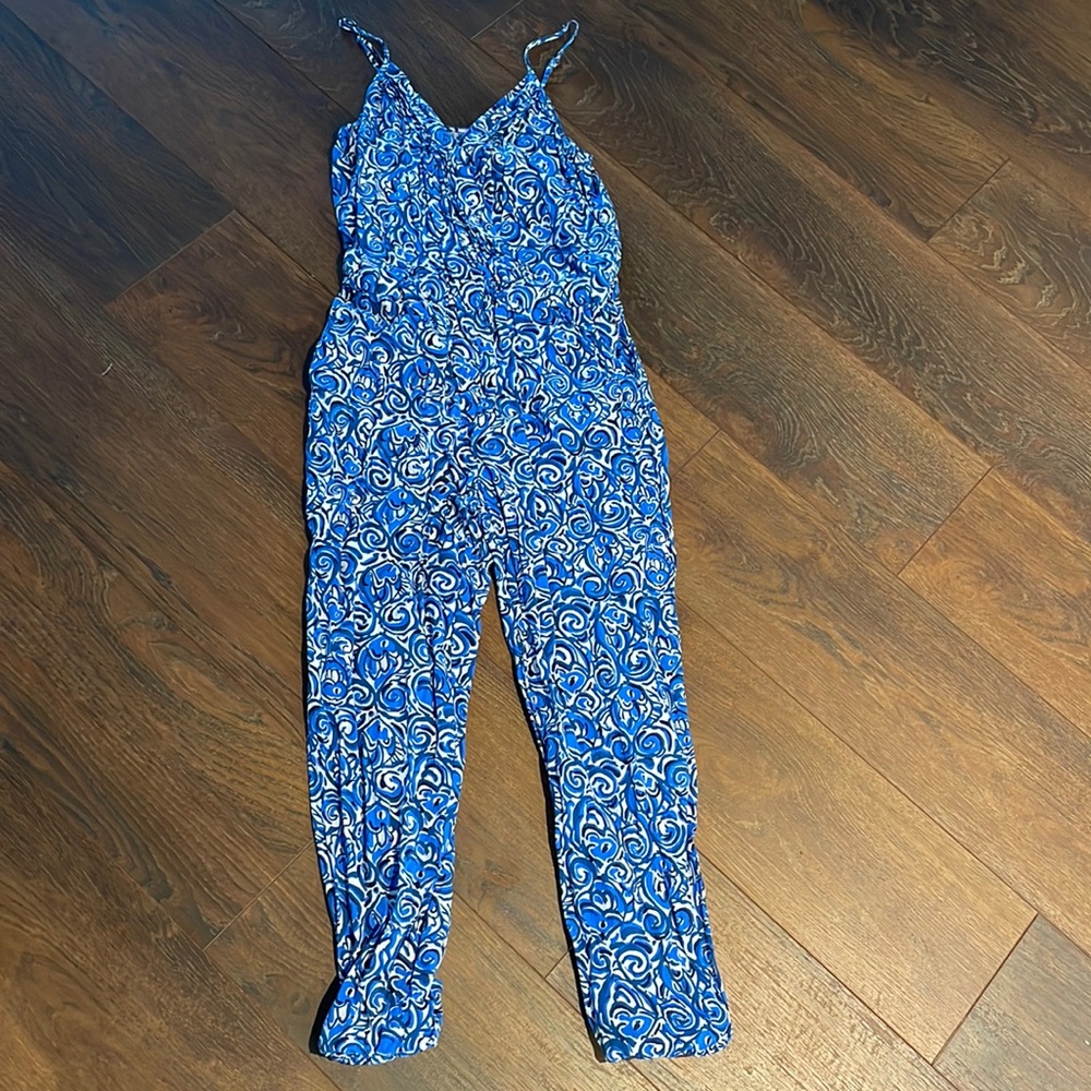 Lilly Pulitzer Melba Jumpsuit Indigo Chasing Tail